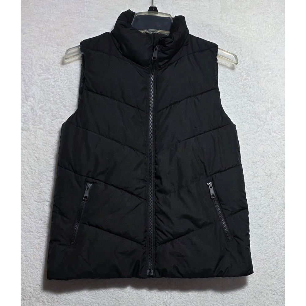Gap Women's Black Puffer Vest Primaloft Chevron Quilted Zip Up XS